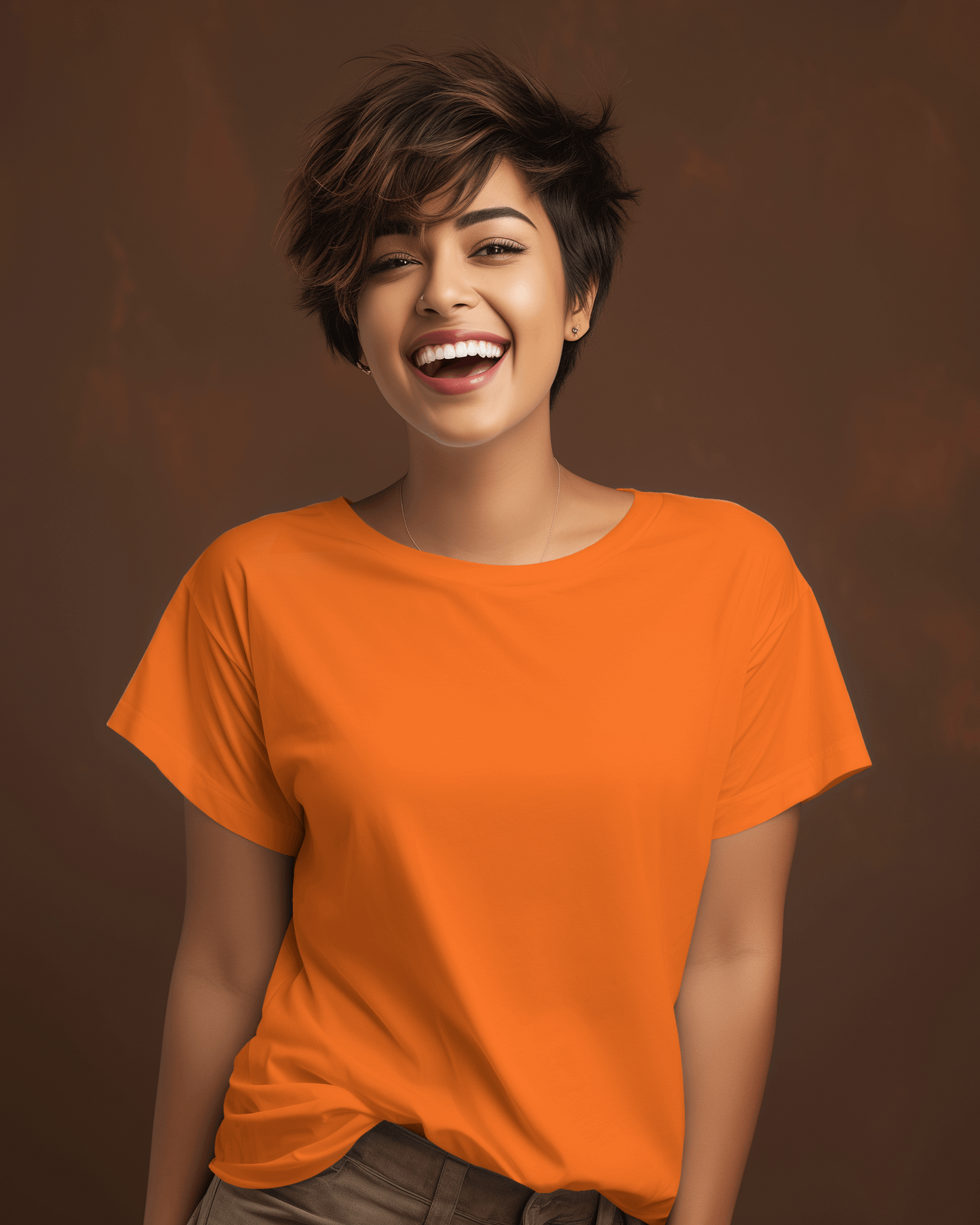 Crew Neck Tee - Orange