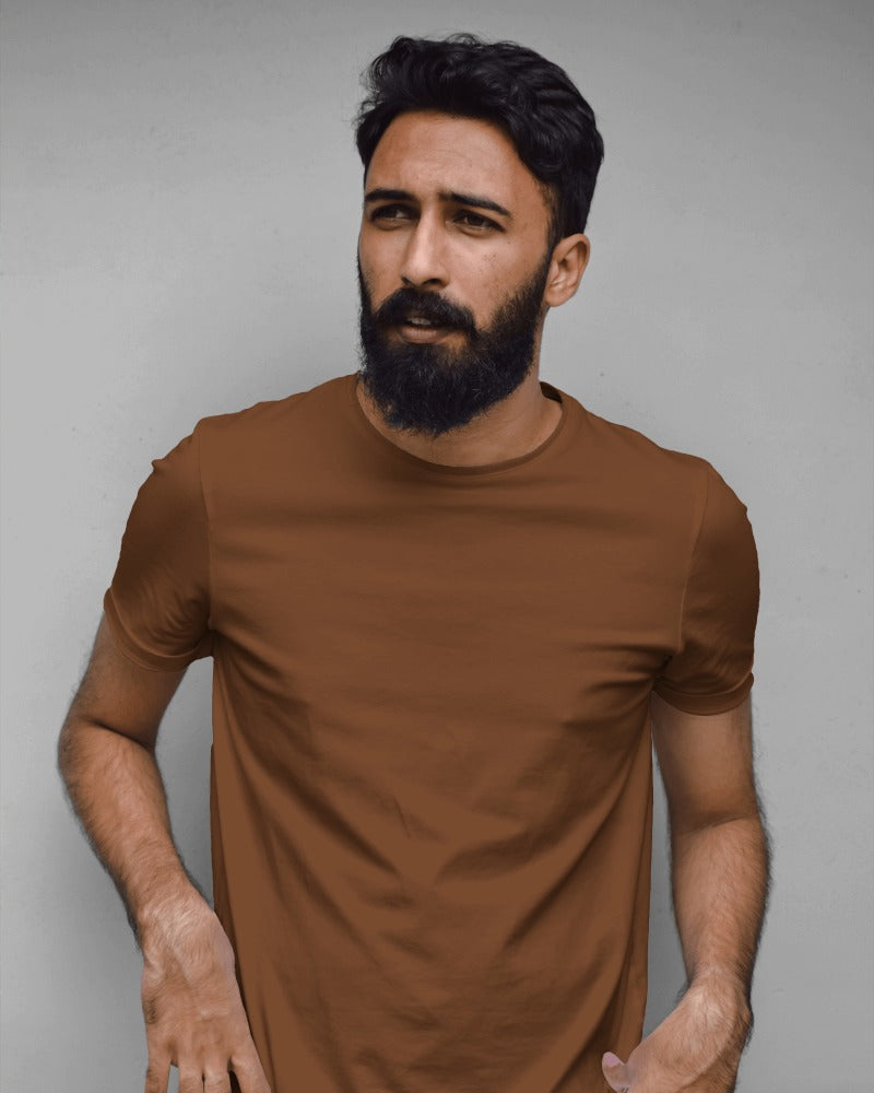 Crew Neck Tee - Coffee Brown