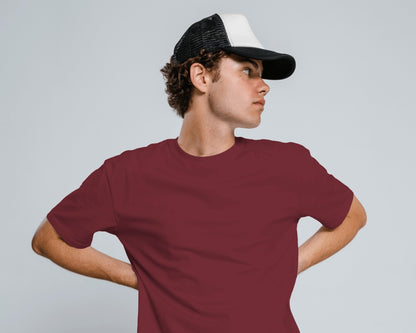 Crew Neck Tee - Maroon